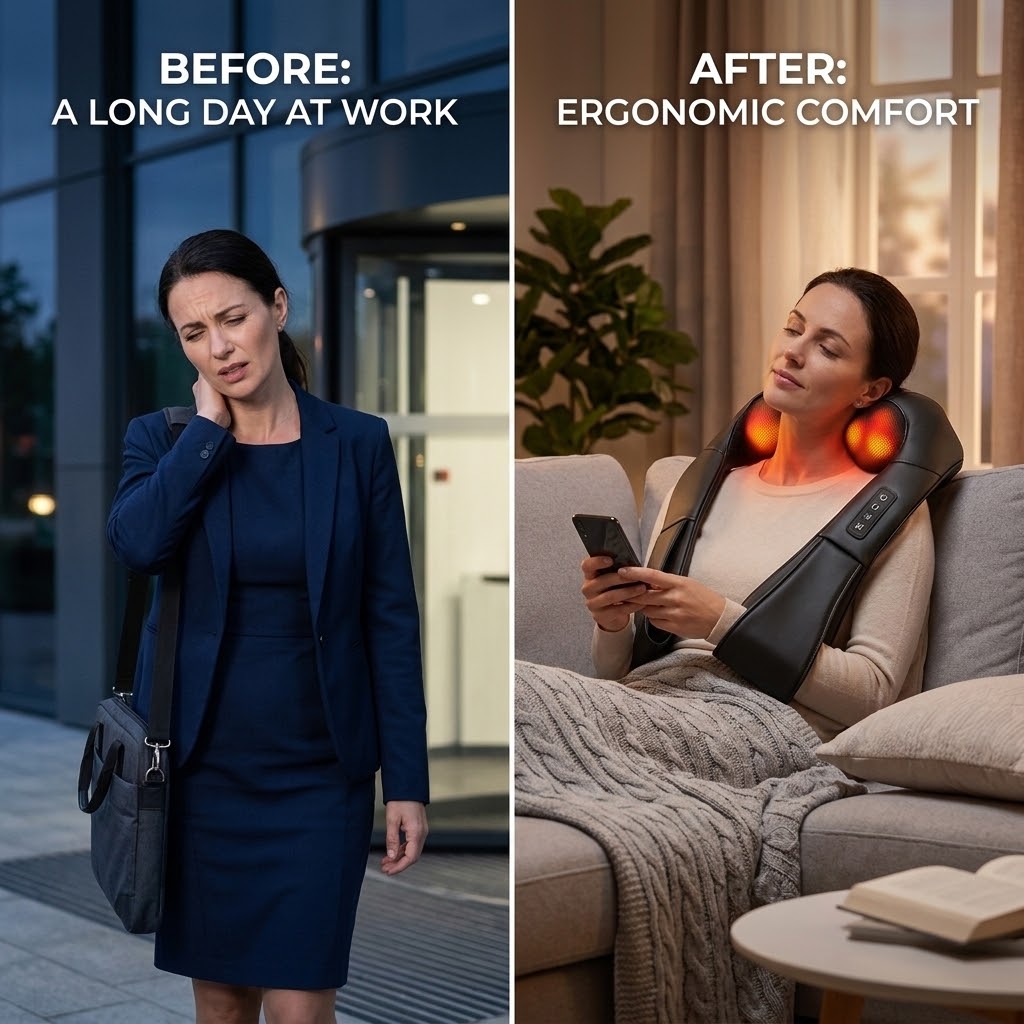 Before and after neck massager comfort